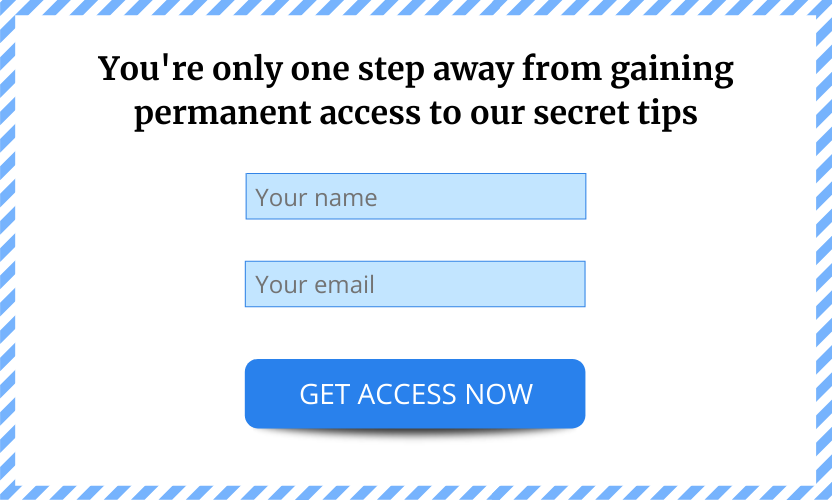 An example of a sign-up form that contains four important things: an attention-grabbing headline, a name field, an email field, and a call to action button.